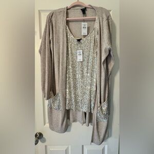 NWT two matching Daytrip tops as set. Sweater & Cami / tank. Xl